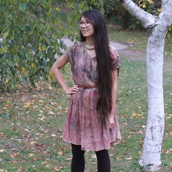 Handmade Dresses & Skirts - Natural Botanical Dyed Cotton Gauze Dress